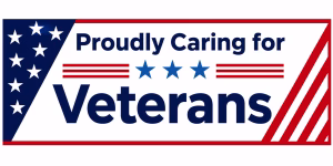 Proudly Caring for Veterans Badge